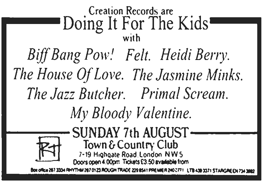 Creation Records are Doing It For The Kids
