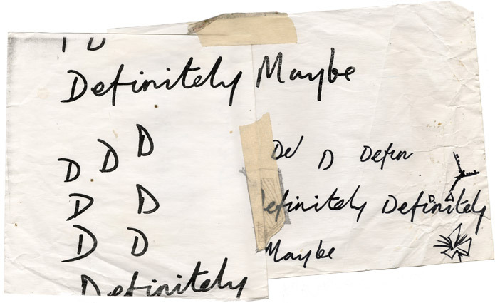 Oasis Definitely Maybe handwritten Oasis Definitely Maybe handwritten